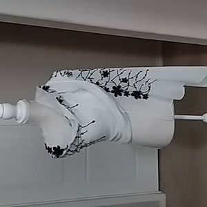 White sheer 64" floral scarf/shawl,  gorgeous